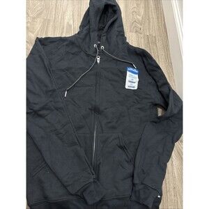 Fruit Of The Loom Hoodie Men's  Black Zip Up Size Small Blue/ Black